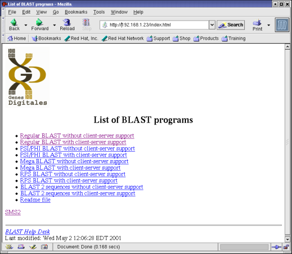 screenshot of BLASTonCD on a browser